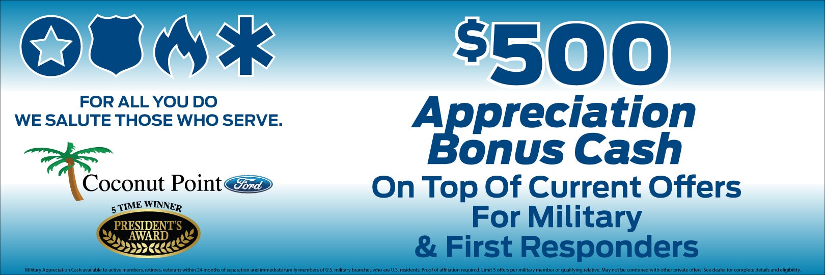 $500 Appreciation Bonus Cash