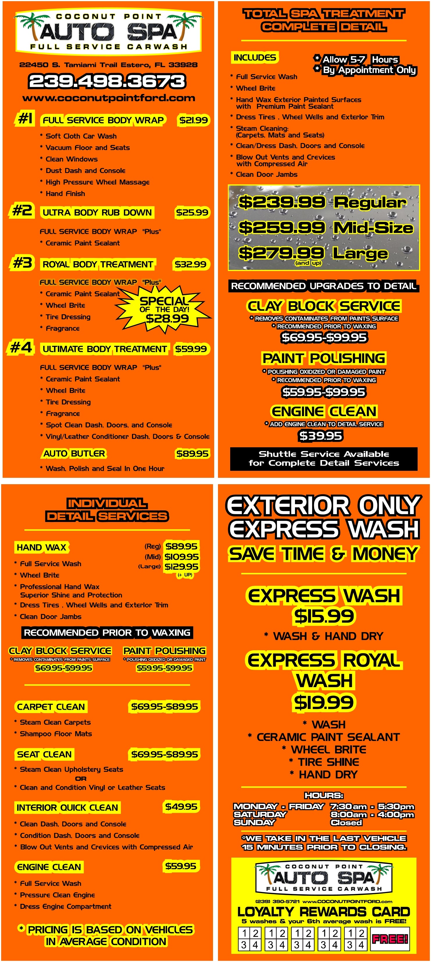Coconut Point Ford Auto Spa Brochure